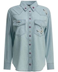 Filson - Embroidered-Detail Denim Shirt - Lyst