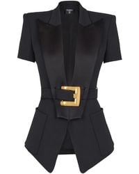 Balmain - Blazer À Taille Ceinturée - Lyst