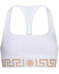 Versace - Bra With Elastic Band Featuring The Greca Motif - Lyst