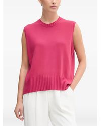 Benetton - Chaleco Con Ribete De Canalé - Lyst