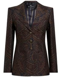 Etro - Single-Breasted Wool-Blend Jacquard Jacket With Paisley Motif - Lyst