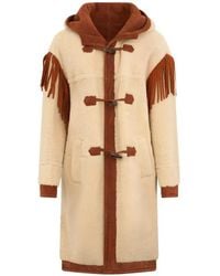Philosophy Di Lorenzo Serafini - Shoulder Fringe Shearling Coat - Lyst