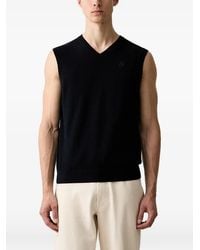 KARL LAGERFELD - Logo-Embroidered V-Neck Sweater - Lyst
