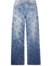 McQueen - スカルプリント ジーンズ - Lyst
