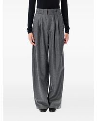 Soeur - Belted Pleated Straight Trousers - Lyst