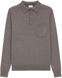 Saint Laurent - Wool Long-Sleeve Polo Sweater - Lyst