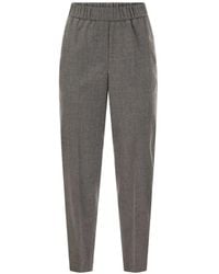 Peserico - Elasticated-Waistband Tapered Trousers - Lyst