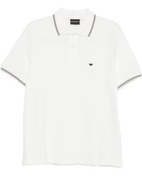 Emporio Armani - Stripe-Trim Polo Shirt - Lyst