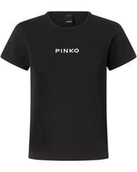Pinko - Logo-Embroidered Cotton T-Shirt - Lyst