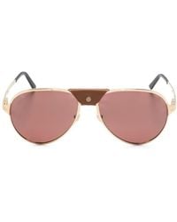 Cartier - Santos Pilot-frame Sunglasses - Lyst