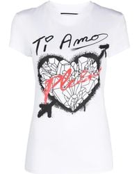 Philipp Plein - Sexy Pure Fit Heart-Print T-Shirt - Lyst