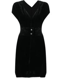 Rick Owens - Velvet V-Neck Short Dress - Lyst