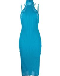 ANDREADAMO - Halterneck Knitted Midi Dress - Lyst