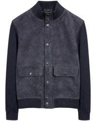 LES HÉRITIERS - Panelled Goat Suede Jacket - Lyst