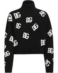 Dolce & Gabbana - Turtleneck Sweater With Dg Inlay - Lyst
