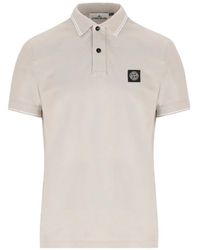 Stone Island - Poloshirt mit Logo-Patch - Lyst