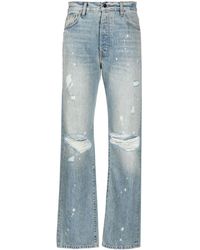 Amiri Gerade Jeans mit Distressed-Detail - Blau