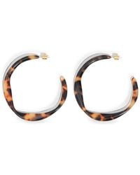 Bimba Y Lola - Large Tortoiseshell-Effect Irregular Hoop Earrings - Lyst
