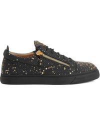 Giuseppe Zanotti - Frankie Snakeskin-Print Zip Sneakers - Lyst