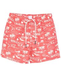 Sebago - Tropical-Print Drawstring Swim Shorts - Lyst