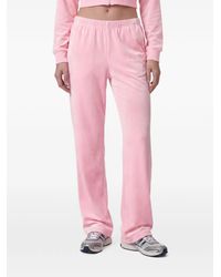 Sporty & Rich - Signature Logo Krystal Logo-Embellished Track Pants - Lyst