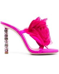 Le Silla - Rose-Appliqué Sandals - Lyst