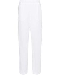 Fabiana Filippi - Chambray Pipe-Trim Tapered Trousers - Lyst