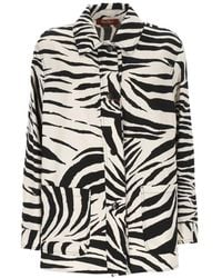 Max Mara - Zebra-Print Button-Up Jacket - Lyst