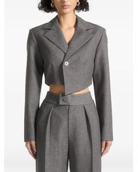 Manière De Voir - Dina Asymmetric Tailored Cropped Blazer - Lyst