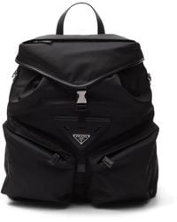 Prada - Re-nylon Leather-trimmed Backpack - Lyst
