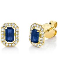 SHAY - 18kt Yellow Gold Sapphire And Diamond Stud Earrings - Lyst