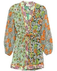 ALÉMAIS - Mini Floral Print Tie Dress - Lyst