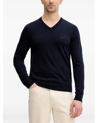 Guess - Daren Logo-Embroidered V-Neck Sweater - Lyst