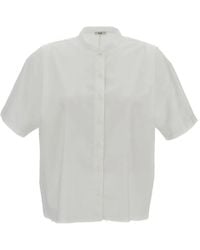 #MSM - Grandad-Collar Kimono-Shoulder Shirt - Lyst