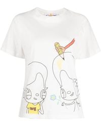 Mira Mikati - T-Shirt mit Cartoon-Print - Lyst