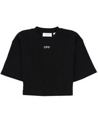 Off-White c/o Virgil Abloh - T-Shirt Off Stamp Crop - Lyst