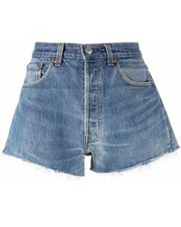 RE/DONE - Jeans-Shorts Mit Ungesäumten Kanten - Lyst