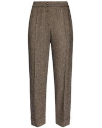Elena Miro - Pantalon À Effet Tweed Et Revers - Lyst