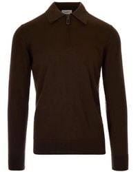 Paolo Pecora - Zip-Fastening Long-Sleeve Polo Shirt - Lyst