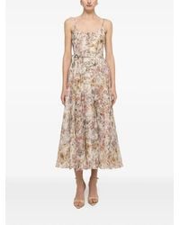 Nissa - Robe Mi-Longue À Fleurs - Lyst
