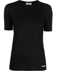 Jil Sander - Short-Sleeved Cotton T-Shirt With Logo - Lyst