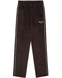 Sporty & Rich - Script-Logo Velour Track Pants - Lyst