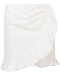 Isabel Marant Gerüschter 'Mouna' Minirock - Weiß