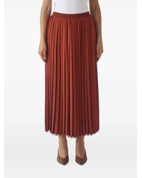 Twinset - Pleated Logo-Waistband Midi Skirt - Lyst
