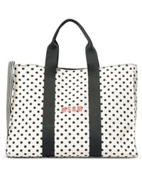 MSGM - Polka-Dot Striped Tote Bag - Lyst