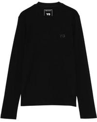 Y-3 - T-Shirt Met Lange Mouwen En Verfraaid Met Logo - Lyst