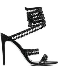 Rene Caovilla - Chandelier 105 Crystal-Embellished Leather Heeled Courts - Lyst