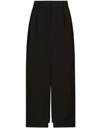 Dolce & Gabbana - Gabardine Virgin Wool Straight Skirt - Lyst