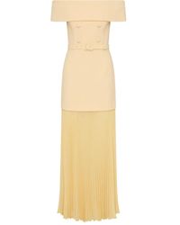 Rebecca Vallance - Muriel Off-Shoulder Pleated Midi Dress - Lyst