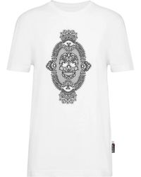 Philipp Plein - Skull-Print Cotton T-Shirt - Lyst